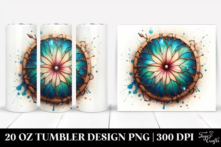 Abstract Morning Glory Stained | 20 Oz Tumbler