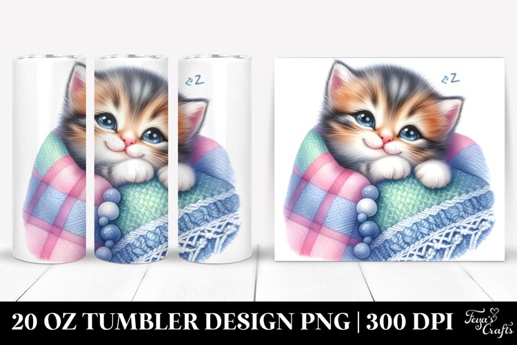 Cute Colorful Baby Kitten | 20 Oz Tumbler example image 1