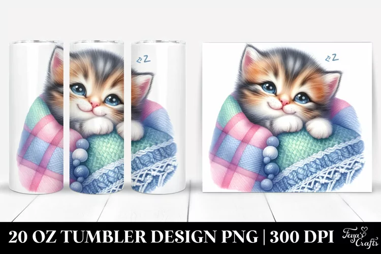Cute Colorful Baby Kitten | 20 Oz Tumbler