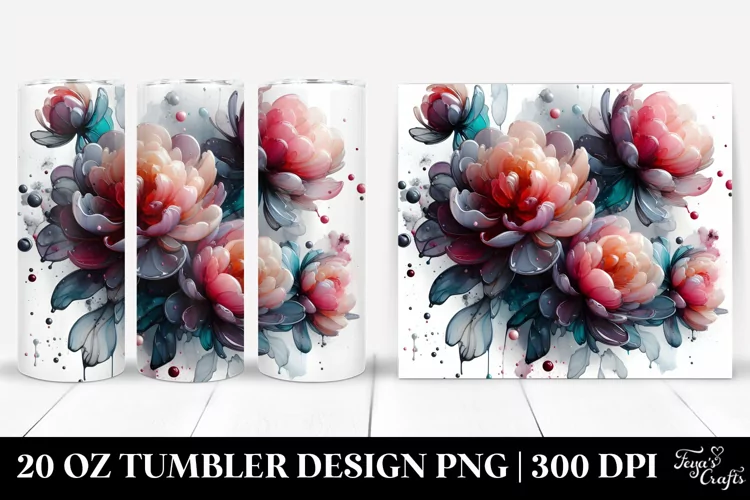 Abstract Glossy Peonies | 20 Oz Tumbler