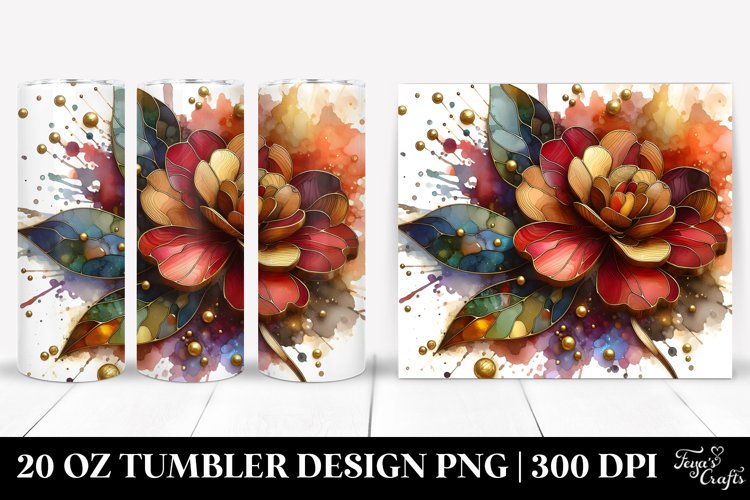 Abstract Stained Camellia | 20 Oz Tumbler