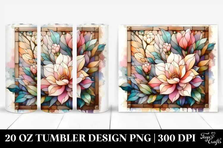Wooden Stained Gardenia Retro Frame 20 Oz Tumbler