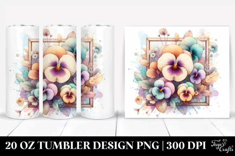 Abstract Stained Pansy, High-Quality 20 Oz Tumbler