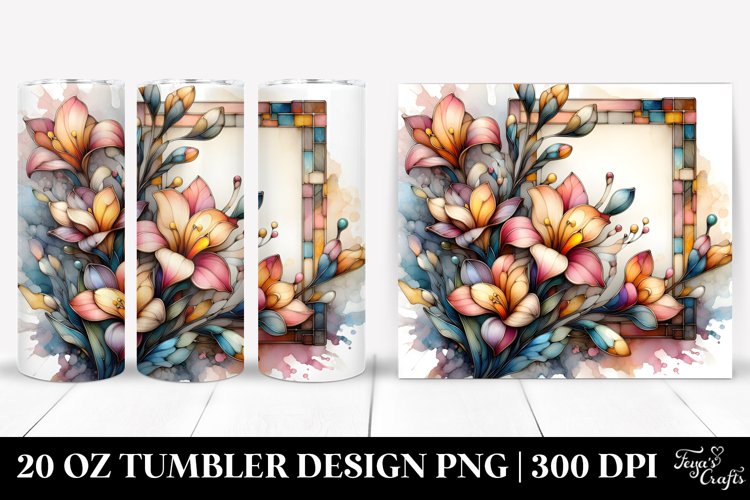 Wooden Stained Freesia Retro Frame 20 Oz Tumbler example image 1