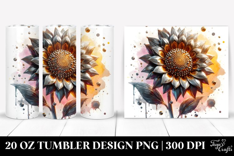 Shiny Sunflower Material 20 Oz Tumbler