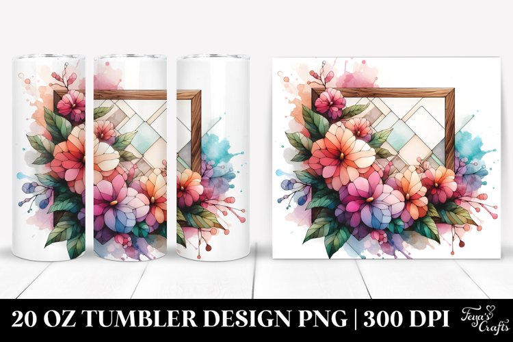 Wooden Stained Impatiens Frame 20 Oz Tumbler example image 1