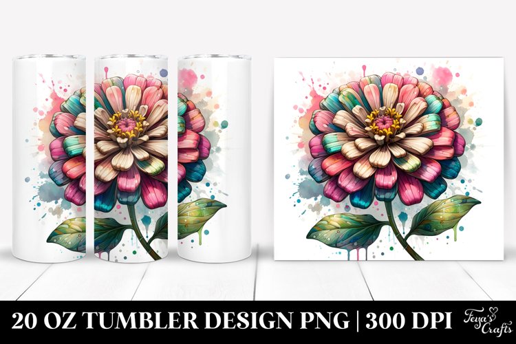 Wooden Stained Zinnia 20 Oz Tumbler example image 1
