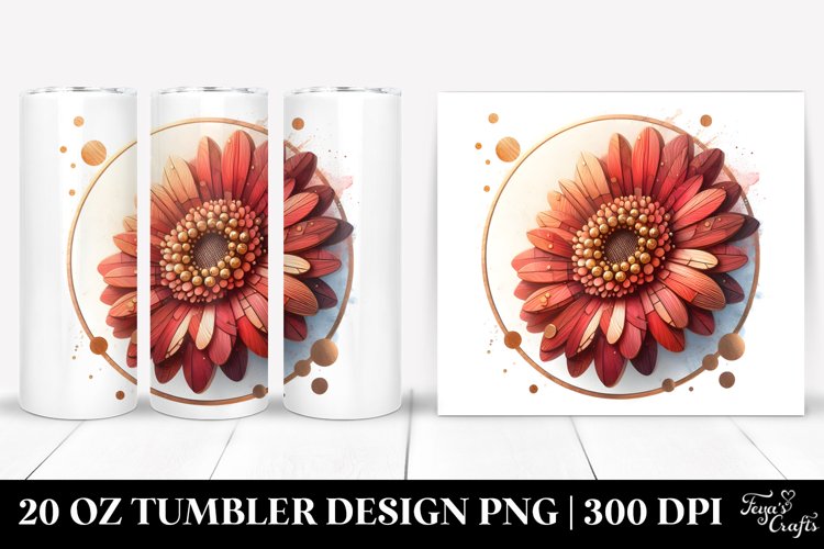 Shiny Gerbera Stained Tumbler example image 1