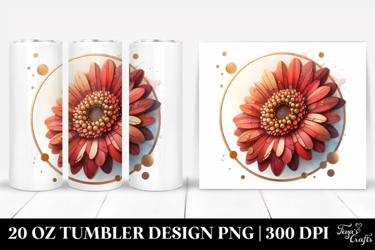 Shiny Gerbera Stained Tumbler