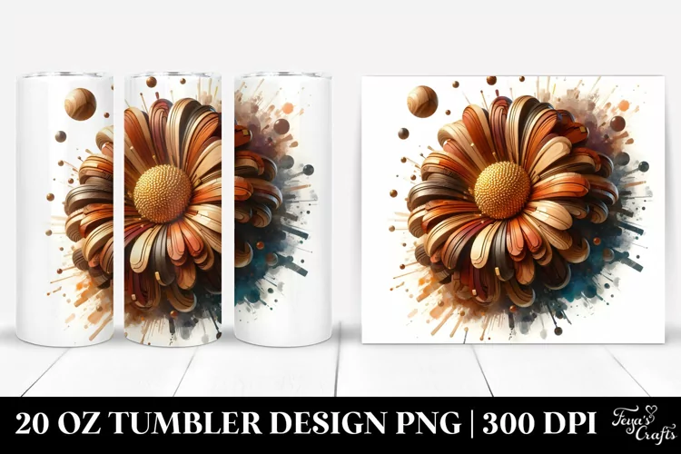 Shiny Gerbera Stained Tumbler