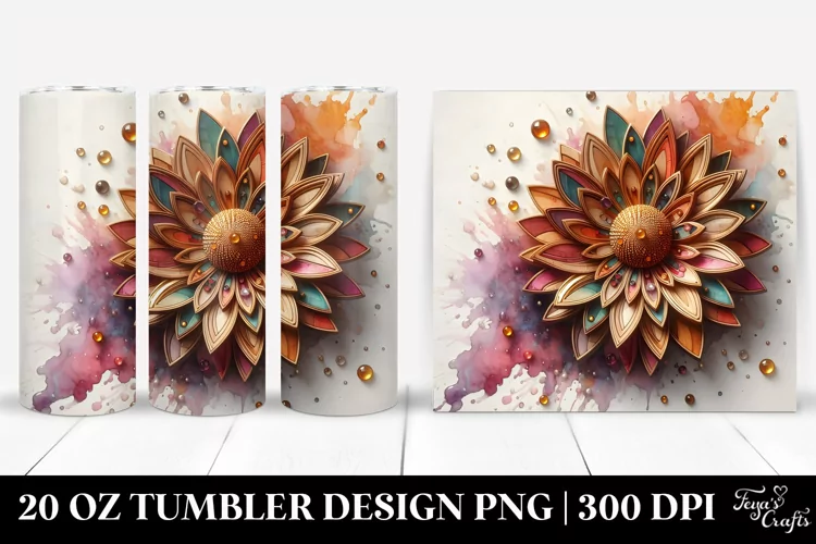 Shiny Gerbera Stained Tumbler