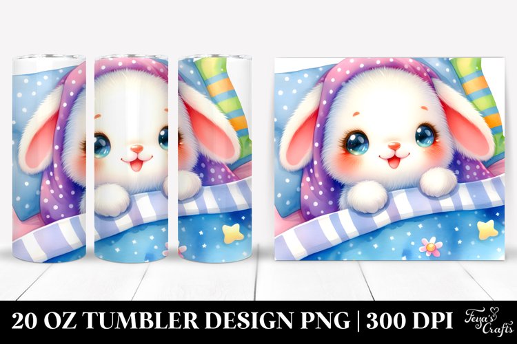 Colorful Rabbit Bed | 20 oz Tumbler example image 1