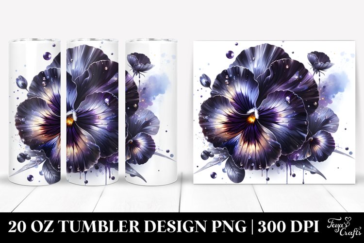 splash Pansy Metallic Tumbler example image 1