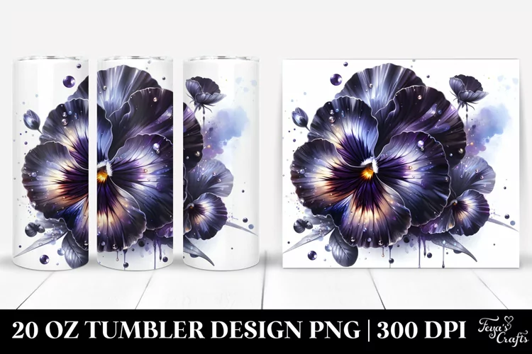 splash Pansy Metallic Tumbler