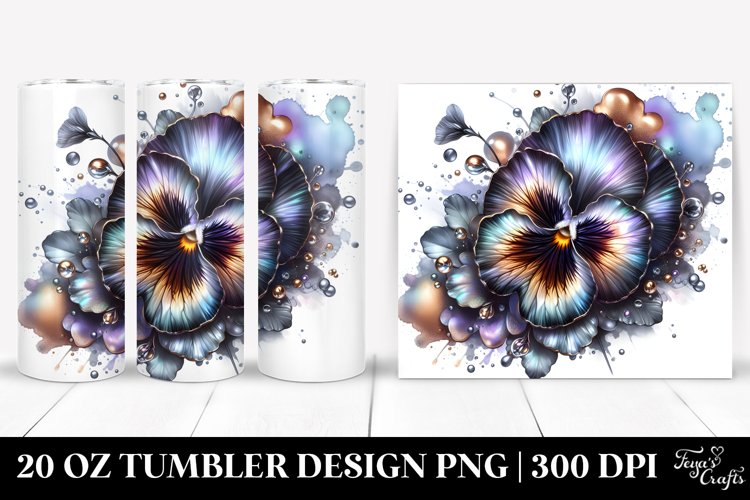 splash Pansy Metallic Tumbler example image 1