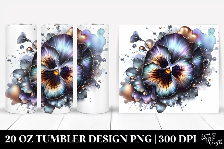 splash Pansy Metallic Tumbler