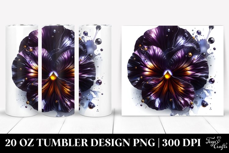 splash Pansy Metallic Tumbler example image 1