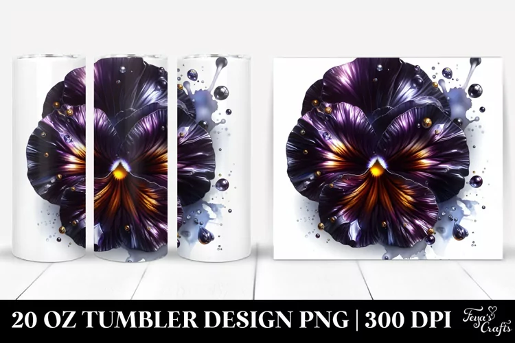 splash Pansy Metallic Tumbler