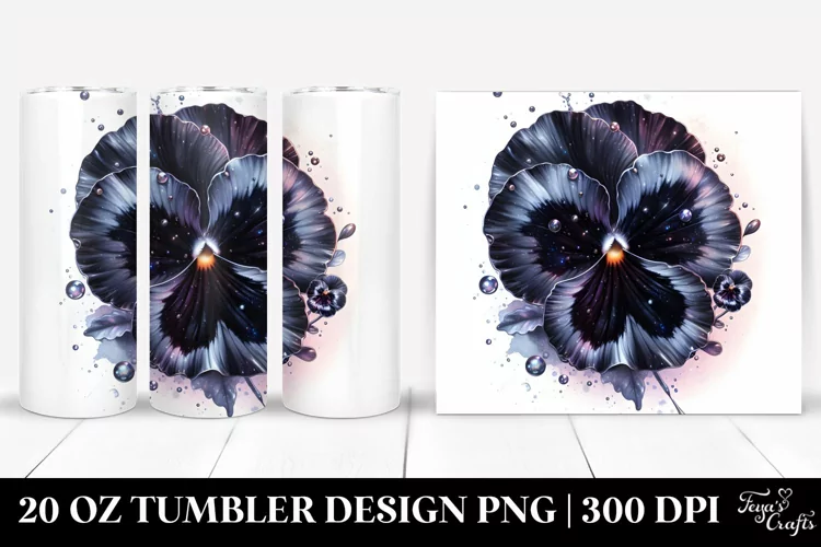 splash Pansy Metallic Tumbler