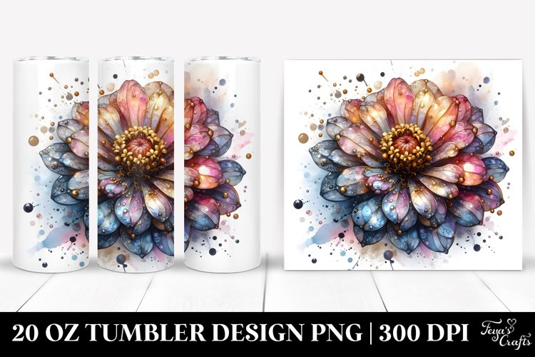 Abstract Zinnia | 20 Oz Tumbler example image 1