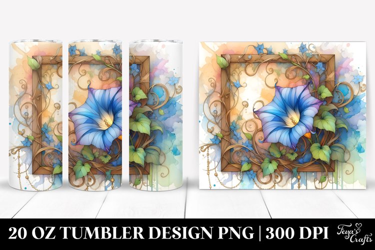 Abstract Pastel Wooden Small Stained Morning Glory, example image 1
