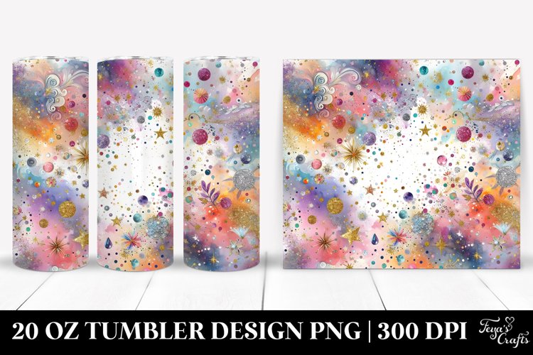Colorful Gliterry Splash | 20 Oz Tumbler example image 1