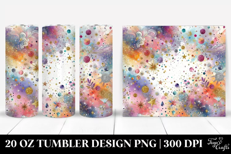 Colorful Gliterry Splash | 20 Oz Tumbler