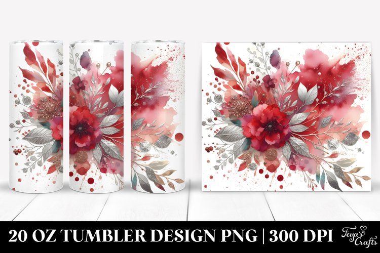Colorful Redish Watercolor Splash | 20 Oz Tumbler example image 1