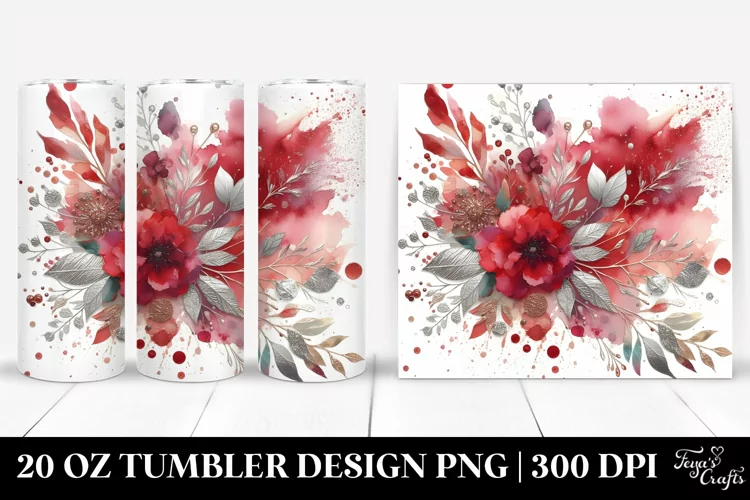Colorful Redish Watercolor Splash | 20 Oz Tumbler