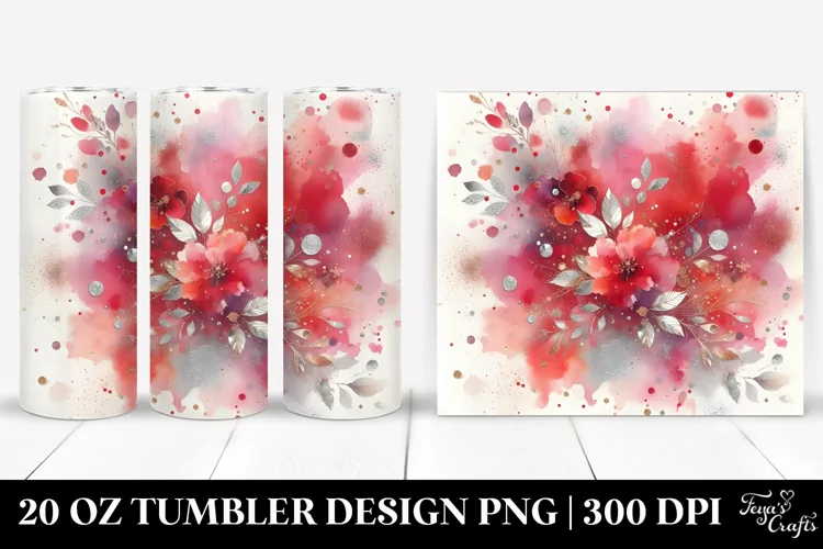 Colorful Redish Watercolor Splash | 20 Oz Tumbler