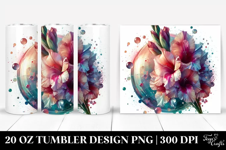 Abstract Shiny Gladiolus Splash Tumbler
