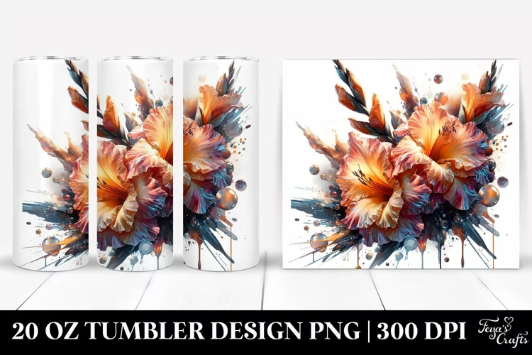 Abstract Shiny Gladiolus Splash Tumbler