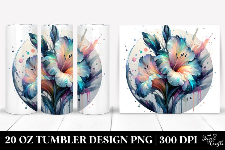 Abstract Shiny Gladiolus Splash Tumbler example image 1