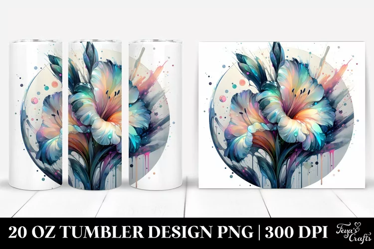 Abstract Shiny Gladiolus Splash Tumbler