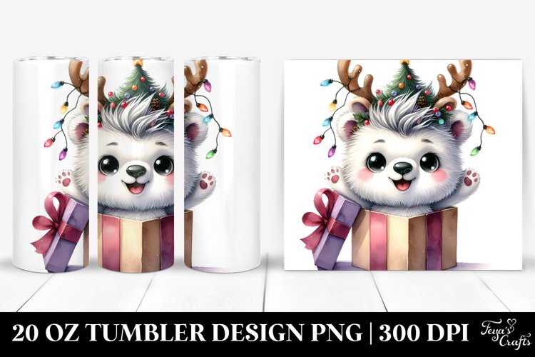 Polar Bear with Christmas Lights PNG