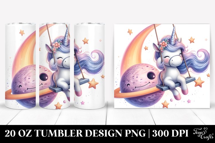Pastel Unicorn Playing on a Swing | 20 Oz Tumbler