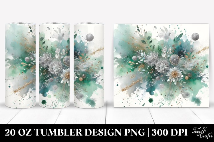 Colorful Greenish Silver Foil | 20 Oz Tumbler example image 1