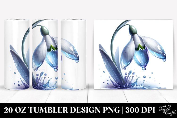 Detailed Snowdrop Material | 20 Oz Tumbler example image 1