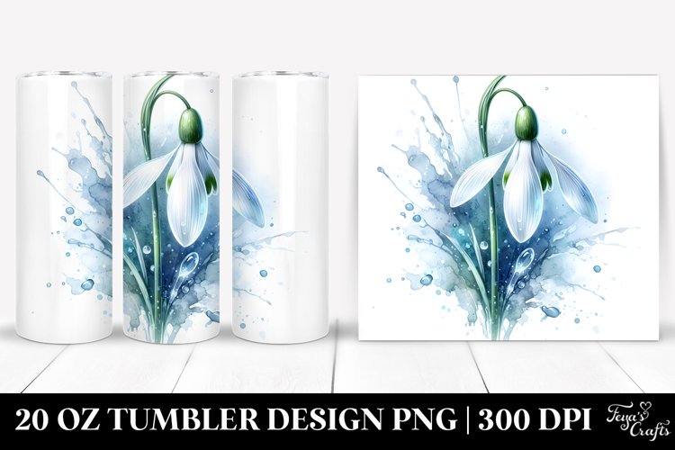 Detailed Snowdrop Material | 20 Oz Tumbler example image 1