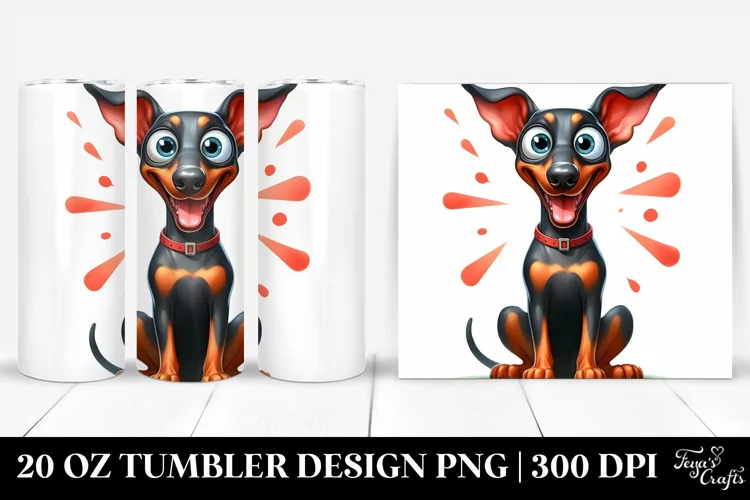 Cute Crazy Doberman Pinscher | 20 Oz Tumbler