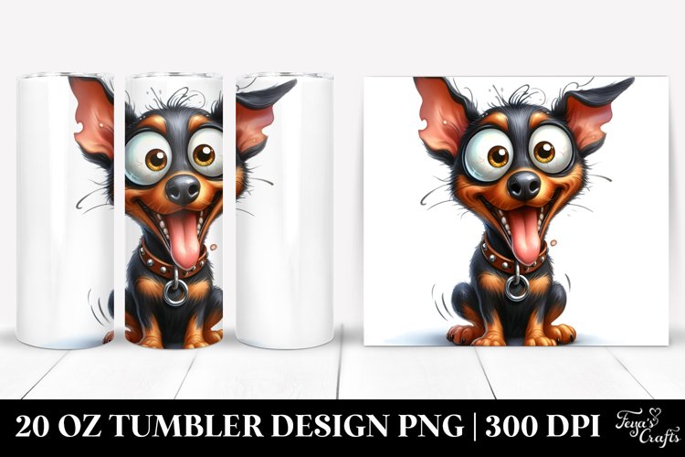 Cute Crazy Doberman Pinscher | 20 Oz Tumbler example image 1