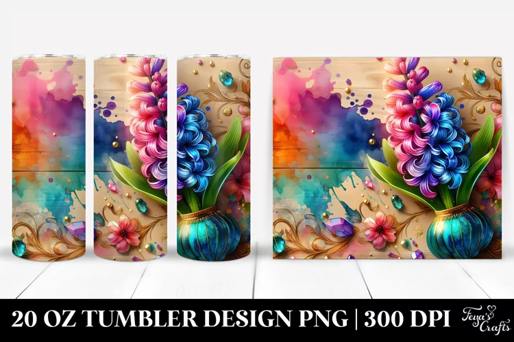 -Like Hyacinth Splash | 20 Oz Tumbler