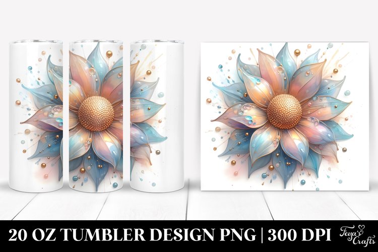 Shiny Sunflower made of 20 Oz Tumbler