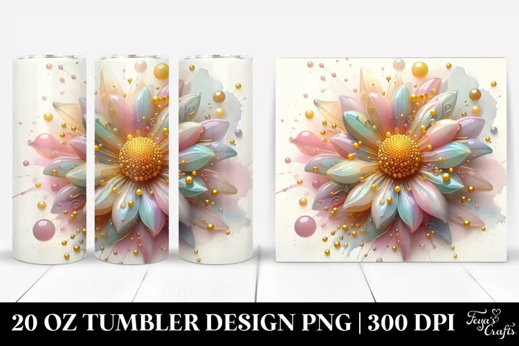 Shiny Sunflower made of 20 Oz Tumbler