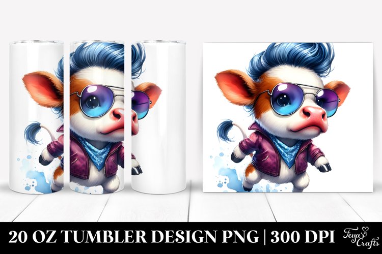 Playful Baby Cow with Cool Haircut, PNG