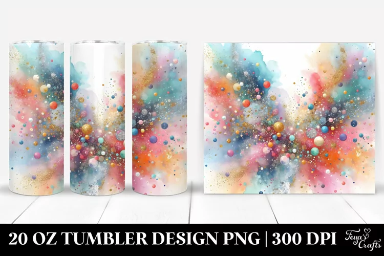 Colorful Glittery Splash | 20 Oz Tumbler