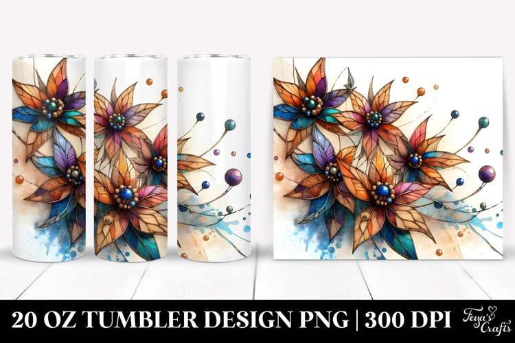 Abstract Wooden Stained Lobelia | 20 Oz Tumbler