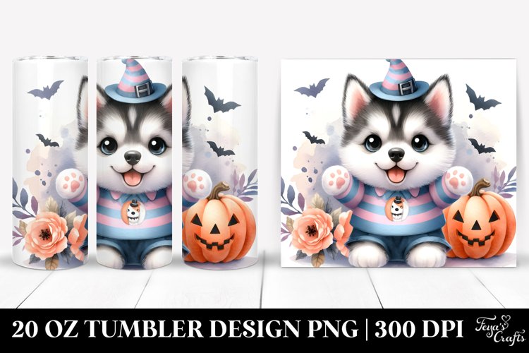 Expressive Siberian Husky in Halloween Costume