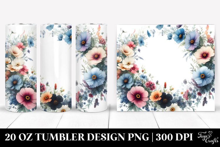 Centered Wild Flowers Frame | 20 Oz Tumbler example image 1