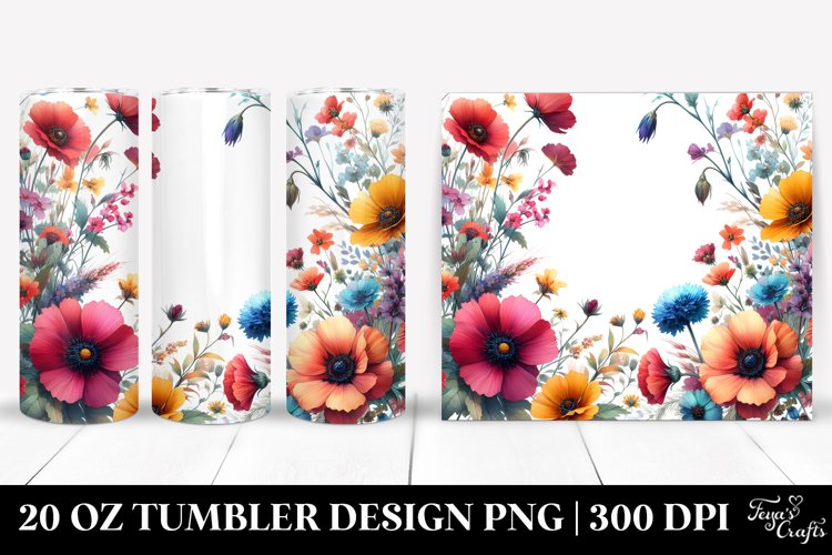 Wild Flowers Vibrant Horizontal Frame 20 Oz Tumbler example image 1